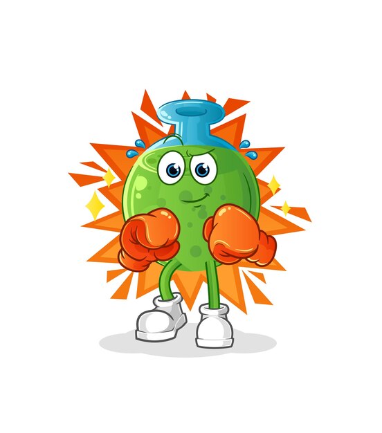 Takoyaki boxer character. cartoon mascot vector