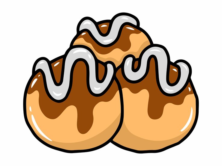 Vector takoyaki japanese fast food clipart illustration