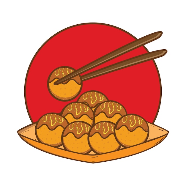 Takoyaki-logo geschikt voor japans straatvoedselrestaurant