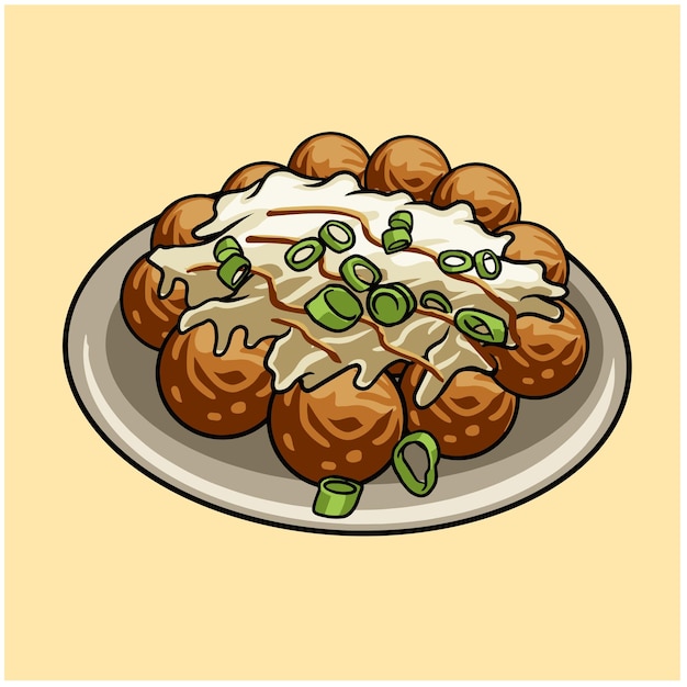 Vector takoyaki