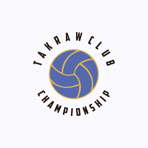 Takraw player logo design vector