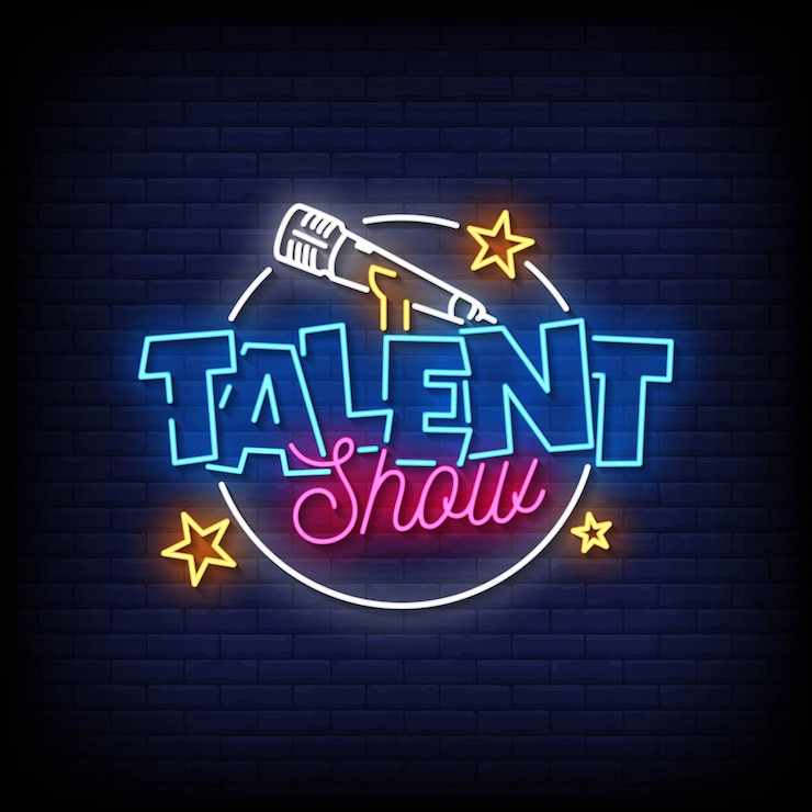 Vector talent show neon signs style text vector