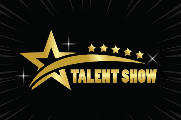 Vector talent show or star search show logo for a talented singer