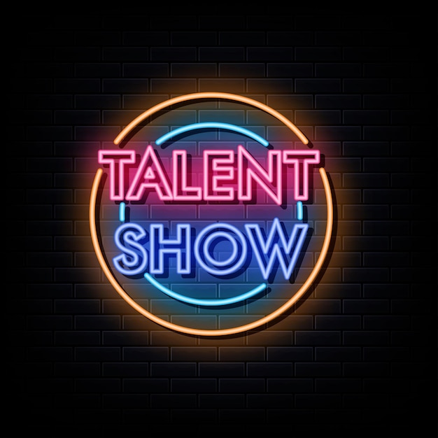 Talentenshow neon logo neon symbool