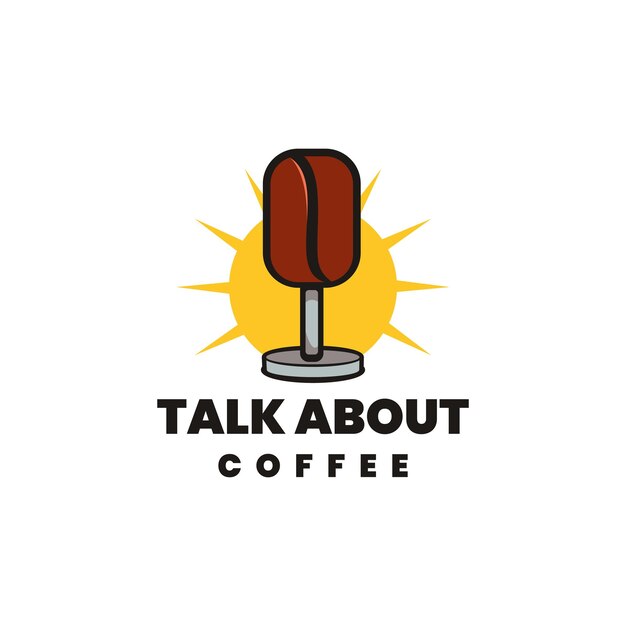 Talk about coffee logo design illustration