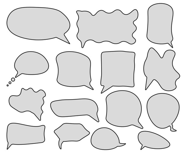 Talk bubble Cloud speech bubbles collection doodle blank speech bubbles