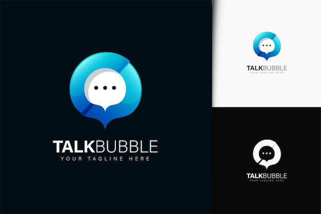 Talk bubble logo design with gradient