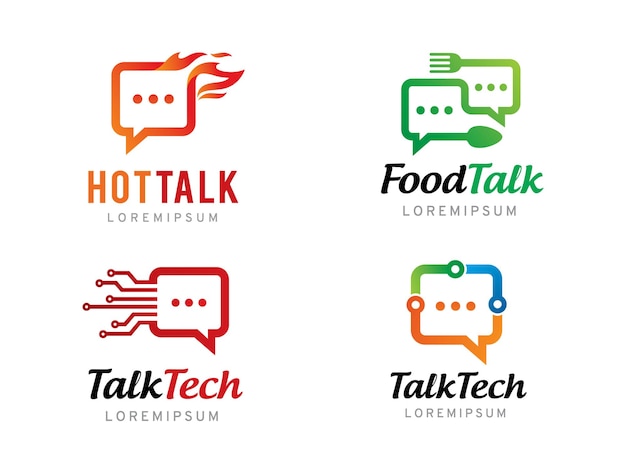 Simbolo del logo talk o chat o modello dell'icona