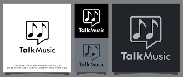 벡터 토크 음악 로고 흑백 템플릿