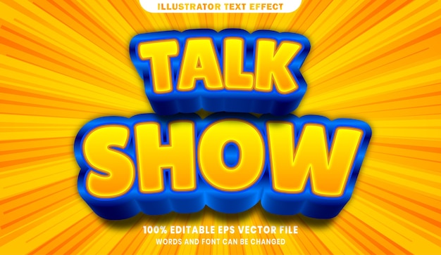 Talk show 3d editable text style effect