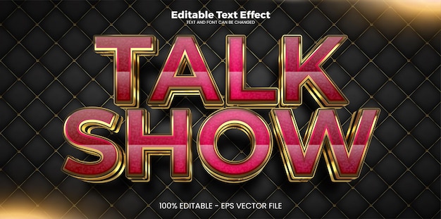 Talk show editable text effect in modern trend style