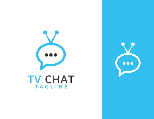 Talk show logo template TV and chat icon concept