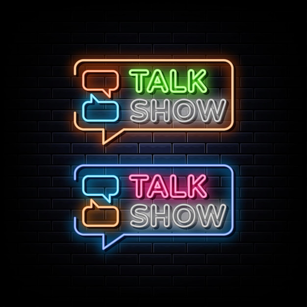 Talk show neon sign neon symbol