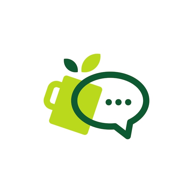 Talk Tea Chat Bubble Logo Vector Icon Illustration