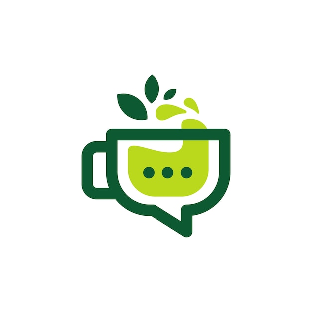 Talk Tea Chat Bubble Logo Vector Icon Illustration
