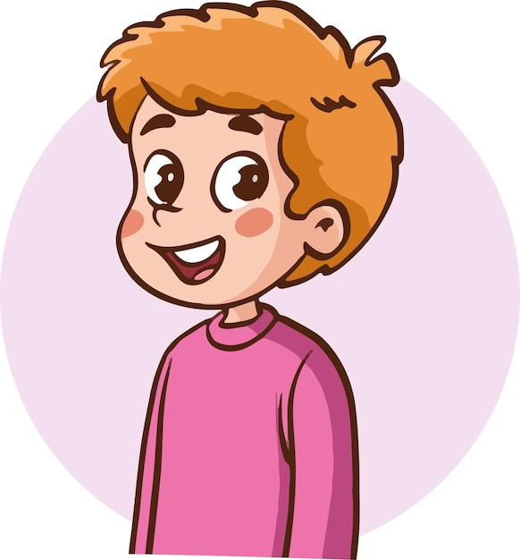 Vector talking children portrait vector illustration cartoon