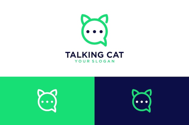 Talking logo design with cat