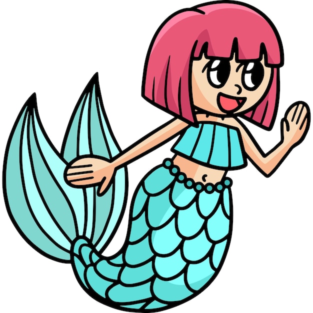 Clipart colorati del fumetto della sirena parlante