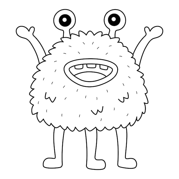 Talking Monster Coloring Page for Kids