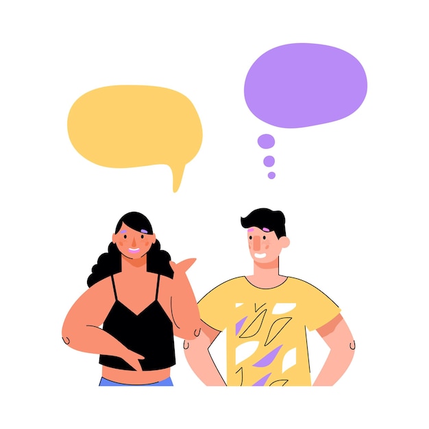 Talking people with dialog speech bubbles sketch vector illustration isolated