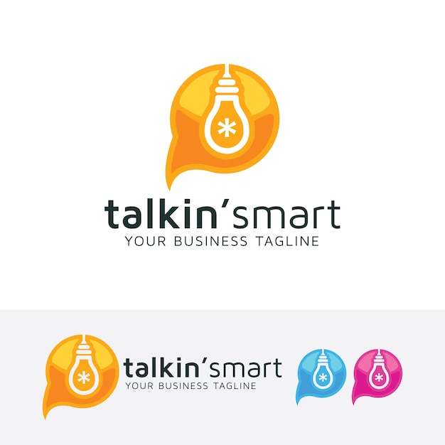 Talking smart vector logo template