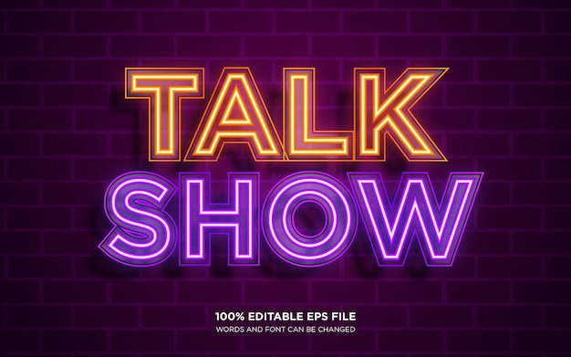 Talkshow 3d bewerkbaar tekststijleffect