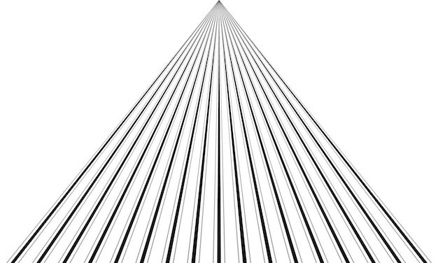 a tall building with a triangular shape on it