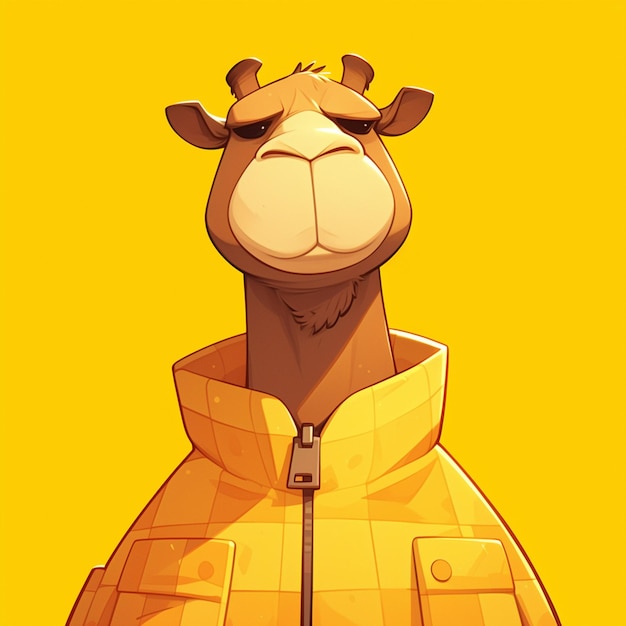 A tall camel actor cartoon style