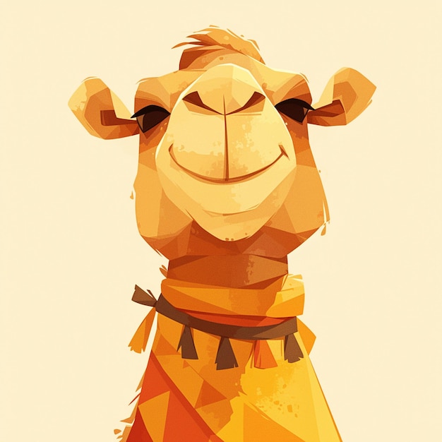 Vector a tall camel actor cartoon style