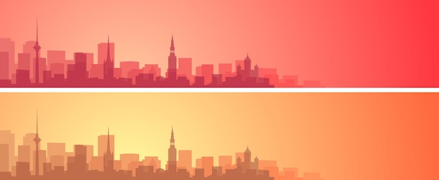 Vector tallinn beautiful skyline scenery banner