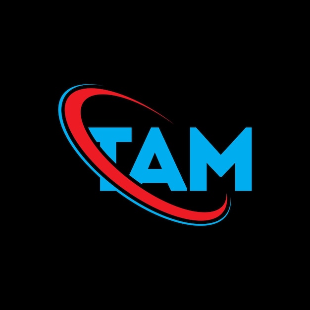 TAM ロゴ TAM 字母 TAM 文字 ロゴ デザイン TAM 頭文字 TAM 円と大文字のモノグラムロゴ TAM テクノロジービジネスと不動産ブランドのタイポグラフィー