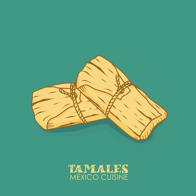 Tamales mexico food illustration vector stock