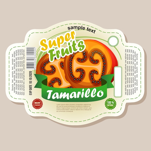 Vector tamarillo sticker label