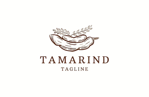 Tamarinde logo pictogram ontwerp sjabloon platte vectorillustratie