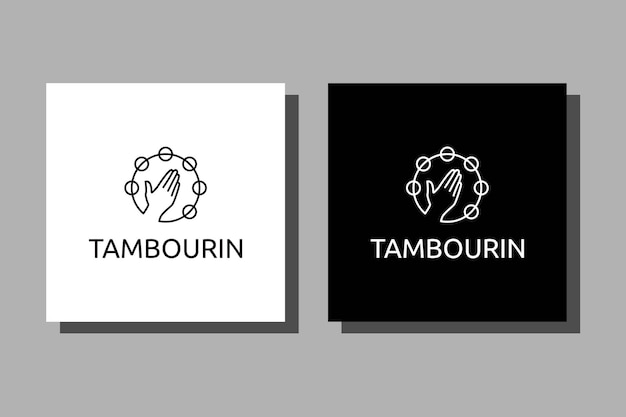 tamboerijn percussie muziek instrument logo ontwerp