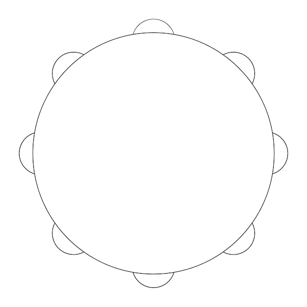 Tamboerijn pictogram traditionele muziekinstrumenten vector