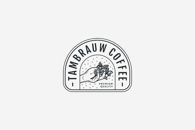 벡터 tambrauw coffee 프리미엄 품질 커피 bw