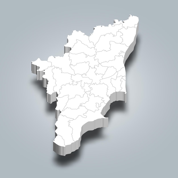 Tamil Nadu 3d district map is a state of India