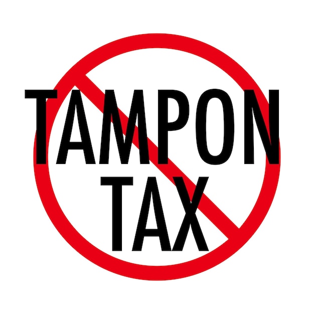 Tampon tax prohibition sign vector