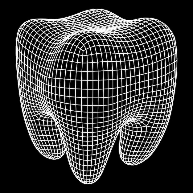 Tand draadframe mesh verbinding structuur vector illustratie tandheelkundige geneeskunde gezondheid concept