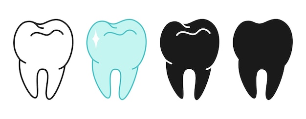 Tand kies gezond pictogram medisch tandimplantaat set tandheelkundige gezondheid symbool tandheelkunde hygiëne hygiëne