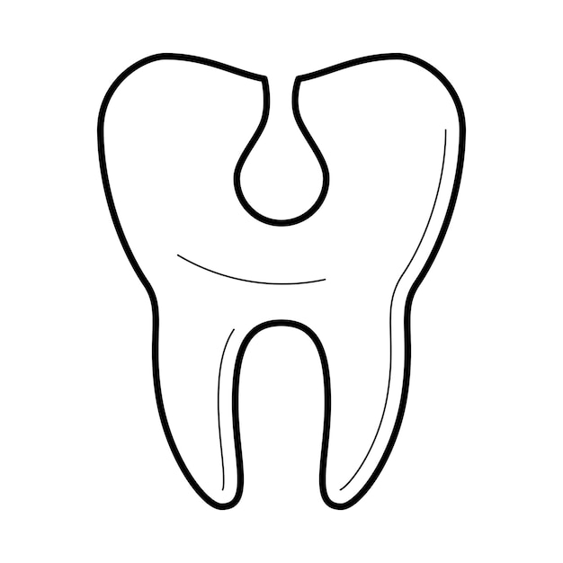 Vector tand met holte pictogram vectorillustratie