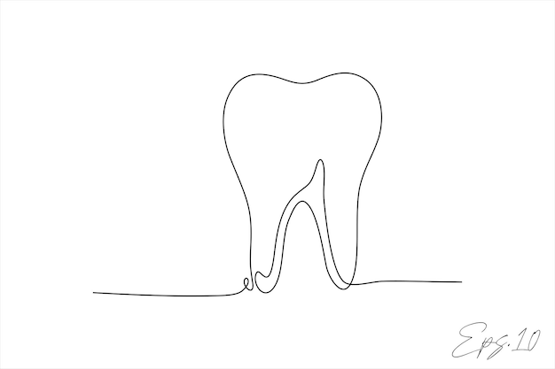 tand ononderbroken lijn vector illustratie