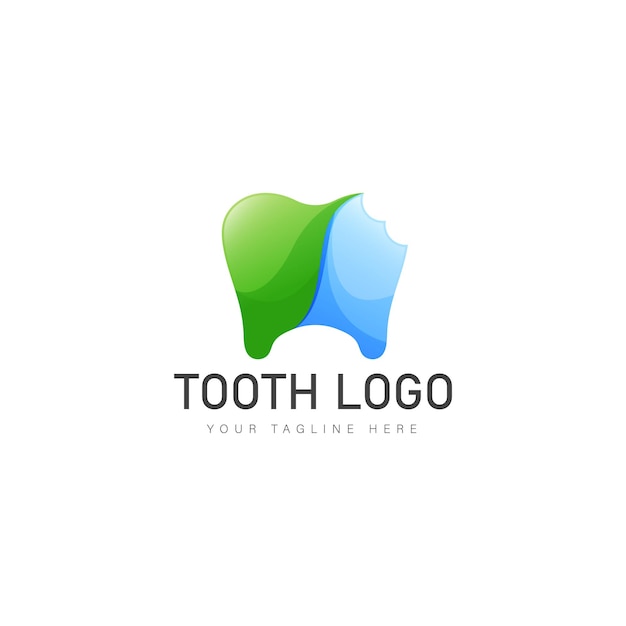 Vector tand verloop logo ontwerp pictogram illustratie