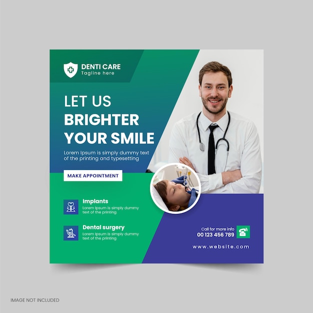 Tandarts en tandheelkundige zorg social media banner