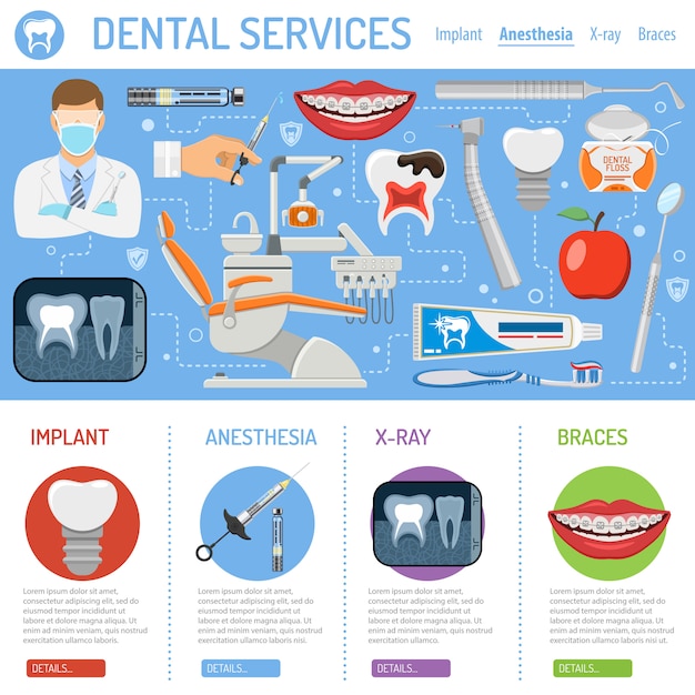 Tandartspictogrammen en infographics