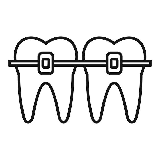 Tandbeugels pictogram Overzicht tandbeugels vector pictogram voor webdesign geïsoleerd op een witte achtergrond