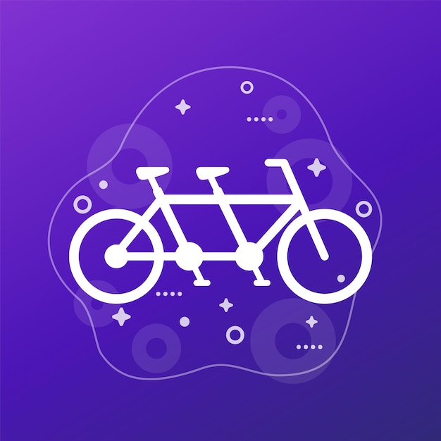 Tandem bike bicycle vector icon