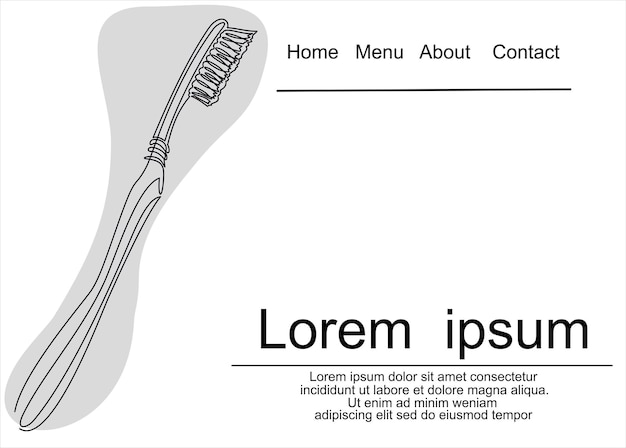 Tandenborstel, lijn vector. hygiëne en tanden zorg symbool, logo afbeelding. continu één regel