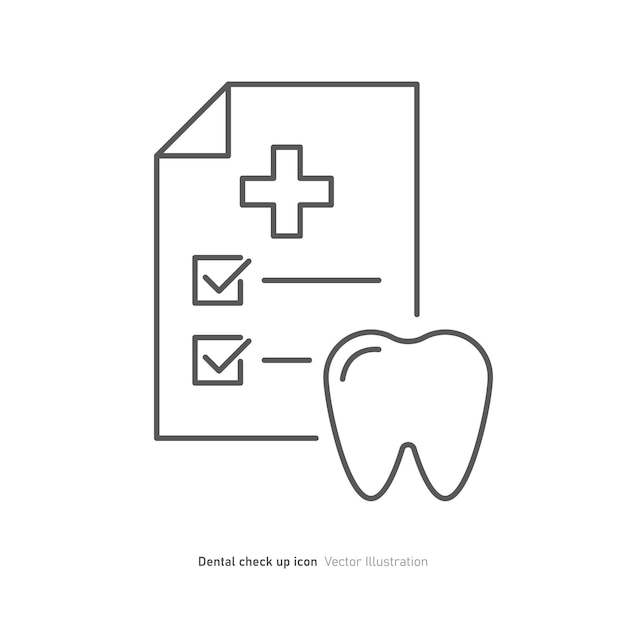 Tandheelkundige check-up icoon ontwerp tanden check-up teken vector illustratie